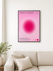 Divine Feminine Pink Aura Wall Art Print - black framed