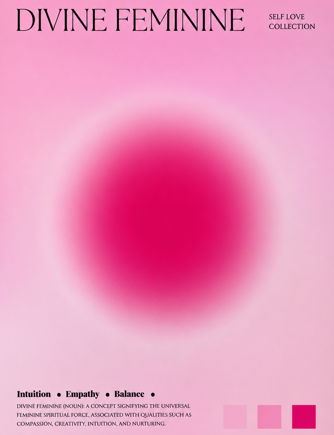 Divine Feminine Pink Aura Wall Art Print - unframed