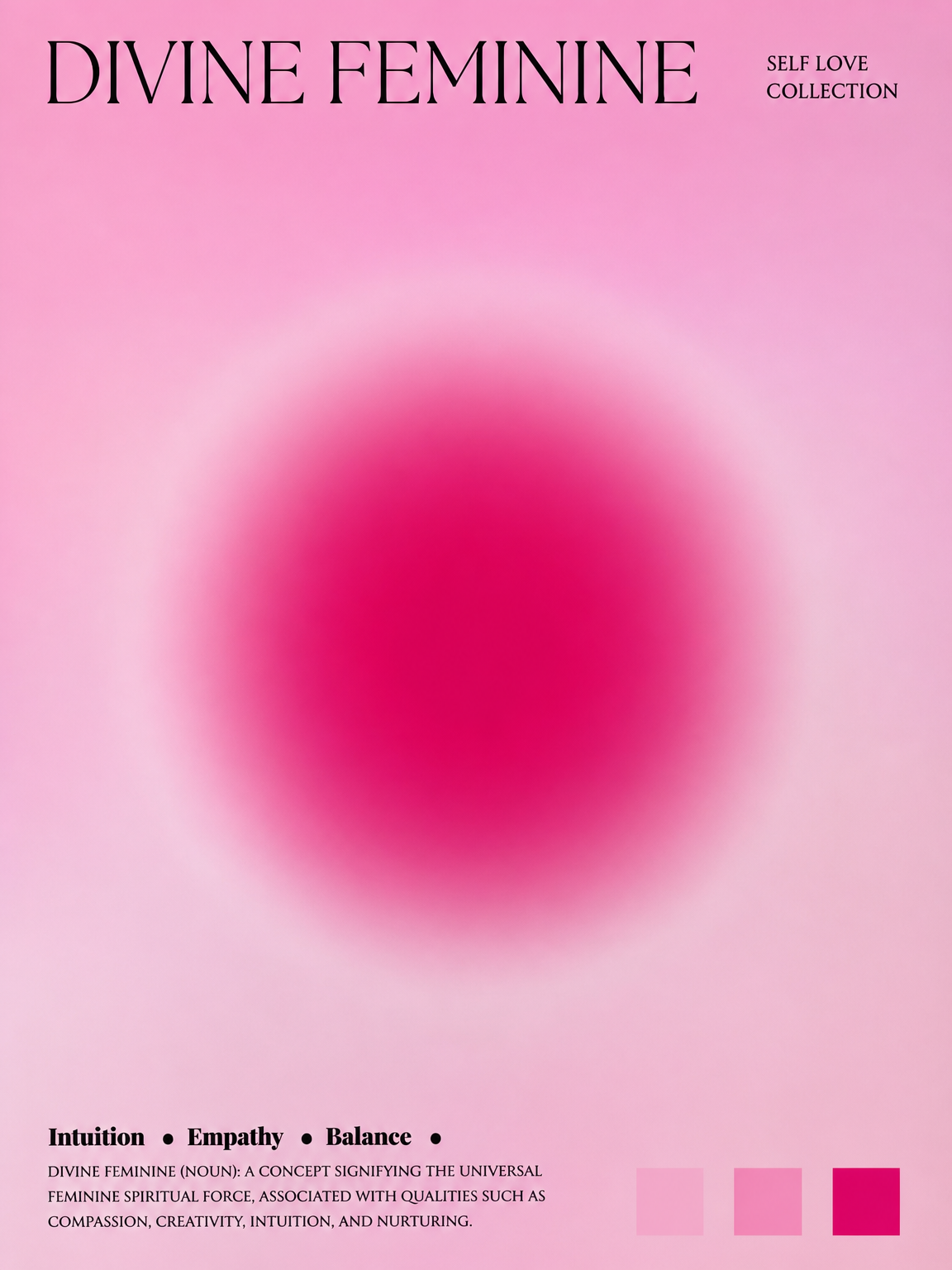 Divine Feminine Pink Aura Wall Art Print - unframed