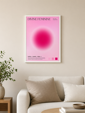 Divine Feminine Pink Aura Wall Art Print - white framed