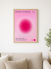 Divine Feminine Pink Aura Wall Art Print - wood framed poster
