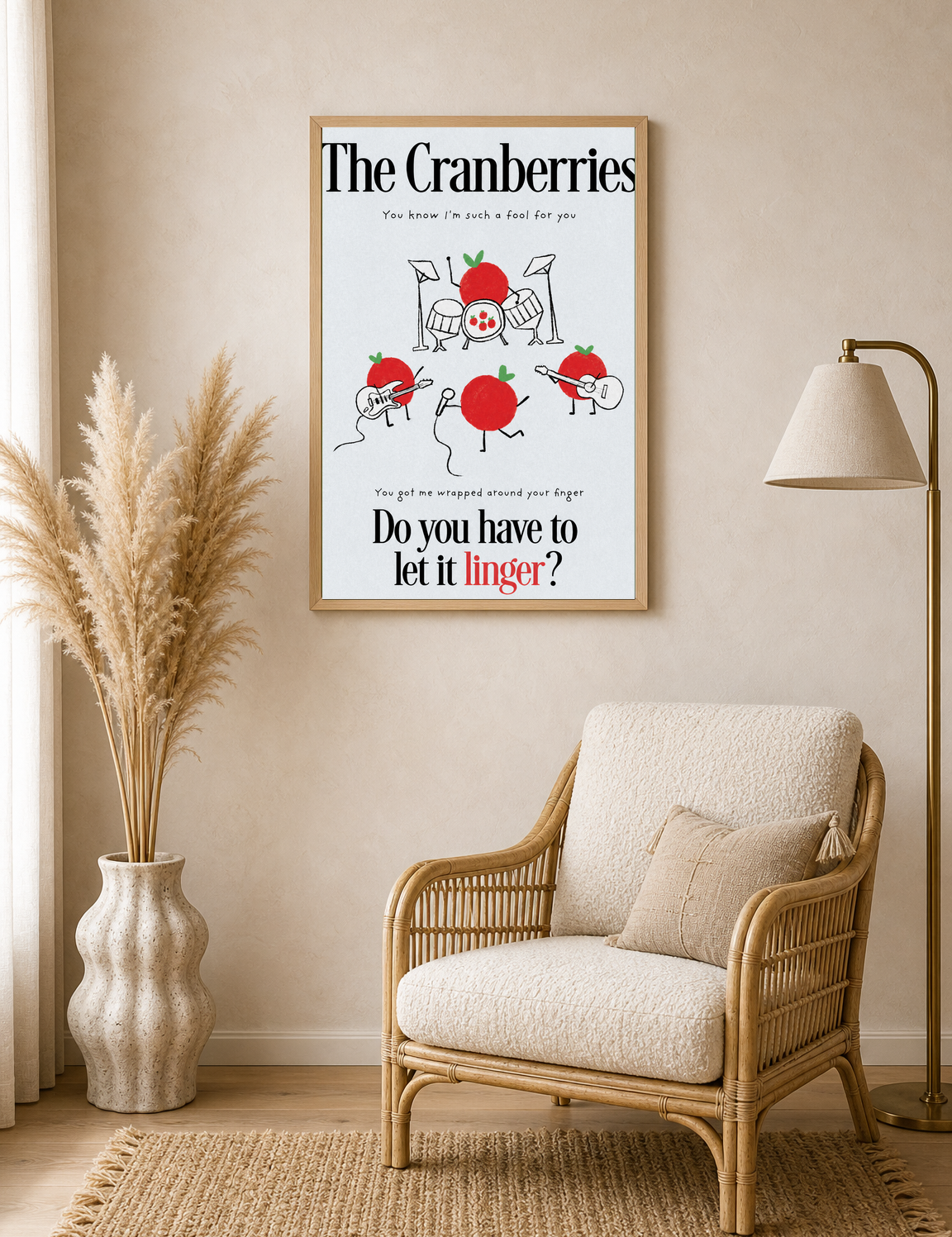 The Cranberries Linger Lyric Wall Art Print - wood framed poster