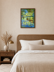 Show Me The Monet Wall Art Print - dark wood framed