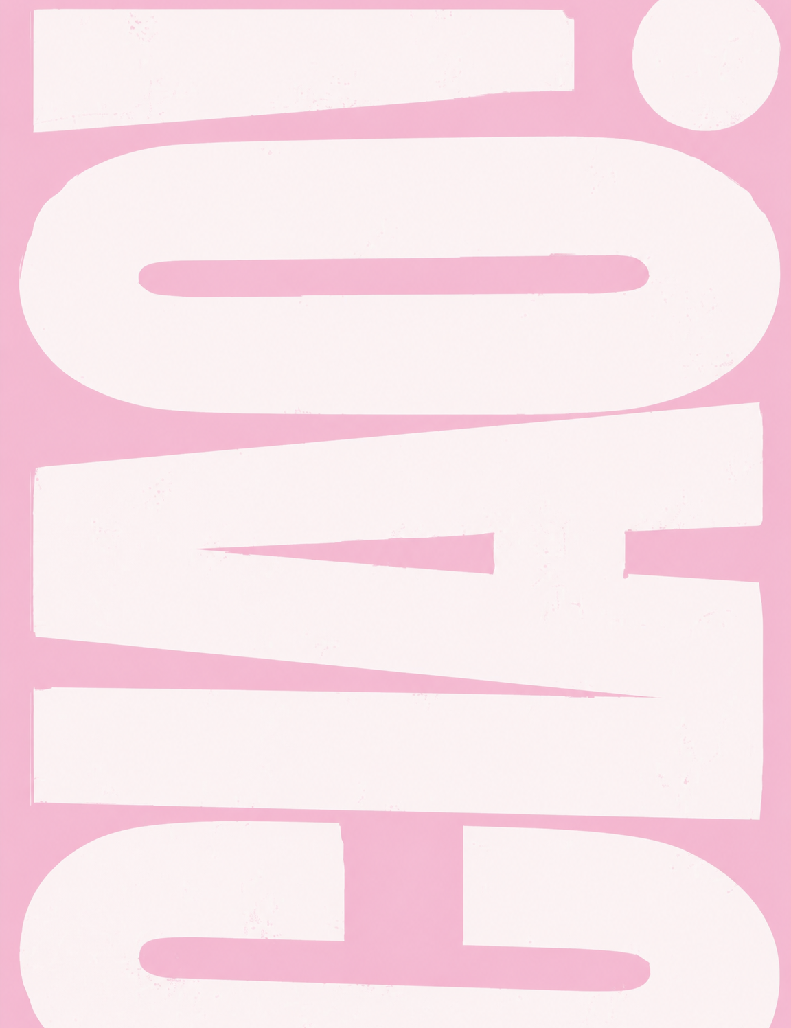 Bold Pink Typographic Wall Art Print - unframed