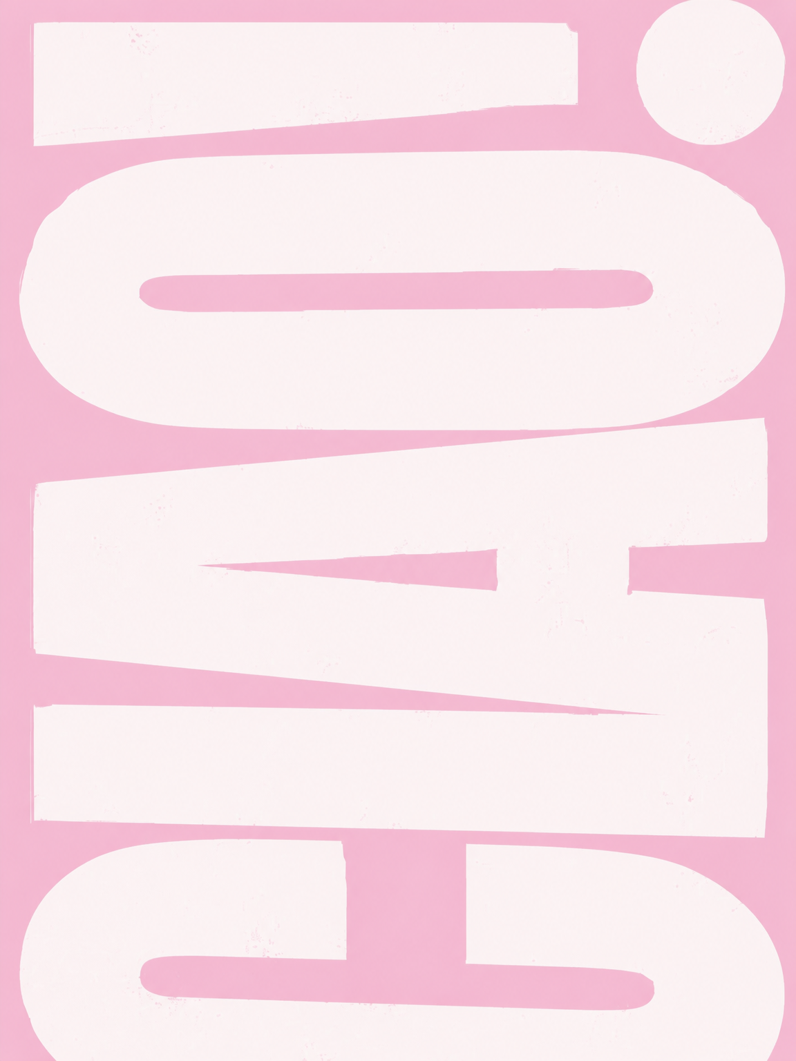 Bold Pink Typographic Wall Art Print - unframed
