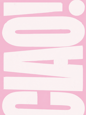 Bold Pink Typographic Wall Art Print - unframed