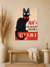 Black Cat Vintage Poster Wall Art Print - unframed mockup