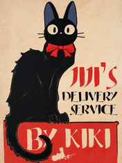 Black Cat Vintage Poster Wall Art Print - unframed