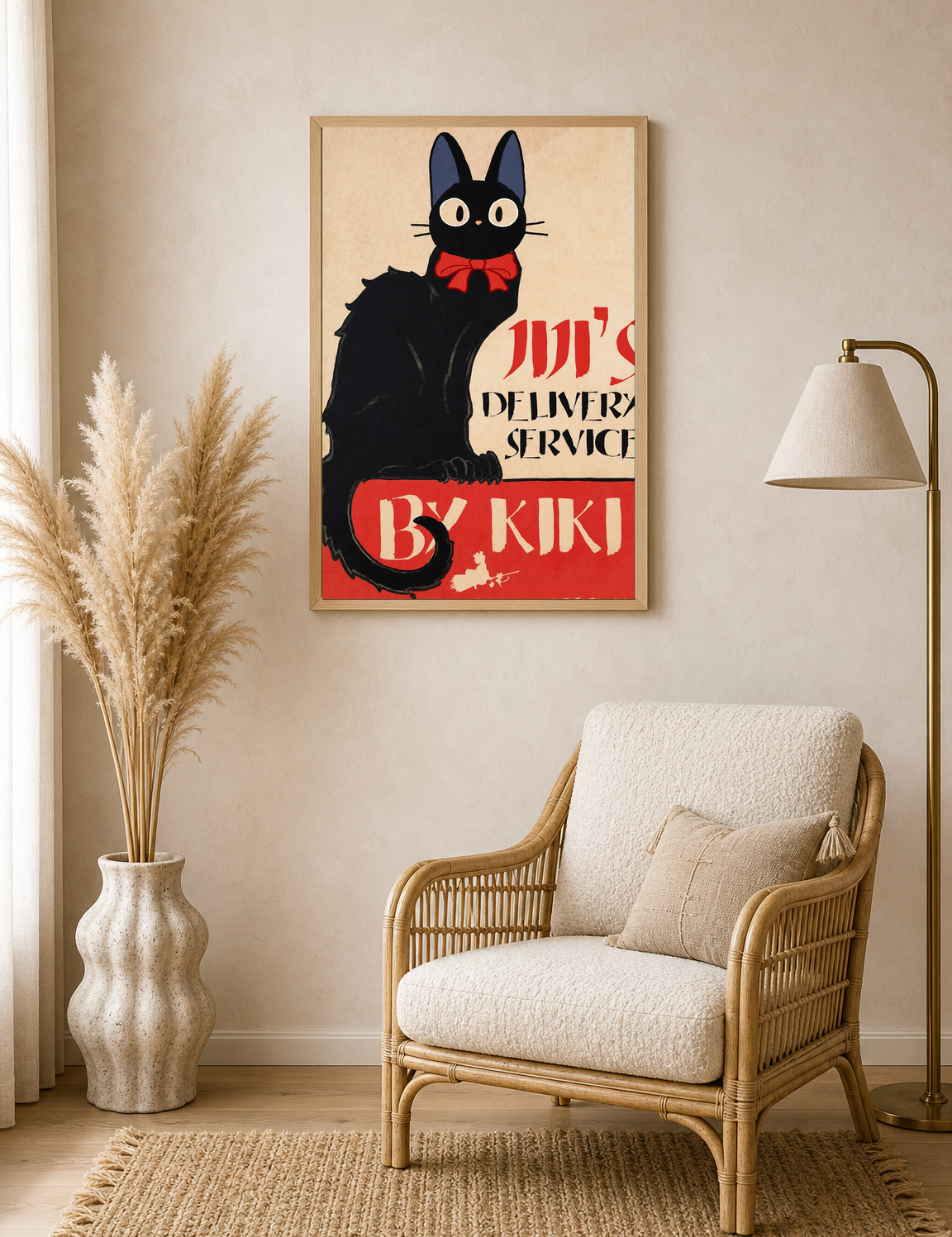 Black Cat Vintage Poster Wall Art Print - wood framed poster