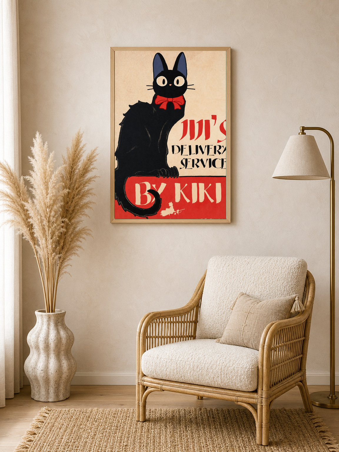 Black Cat Vintage Poster Wall Art Print - wood framed poster