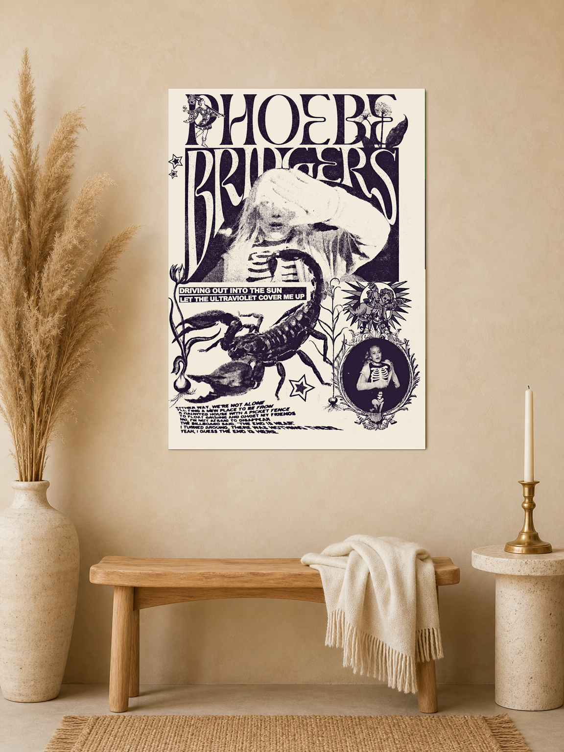 Phoebe Bridgers Ultraviolet Wall Art Print - unframed mockup