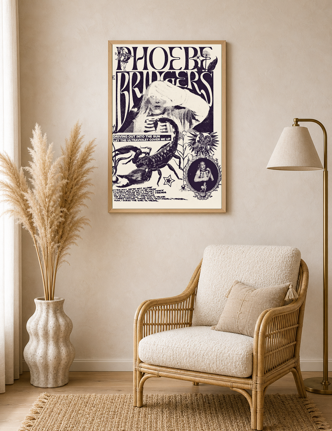 Phoebe Bridgers Ultraviolet Wall Art Print - wood framed poster