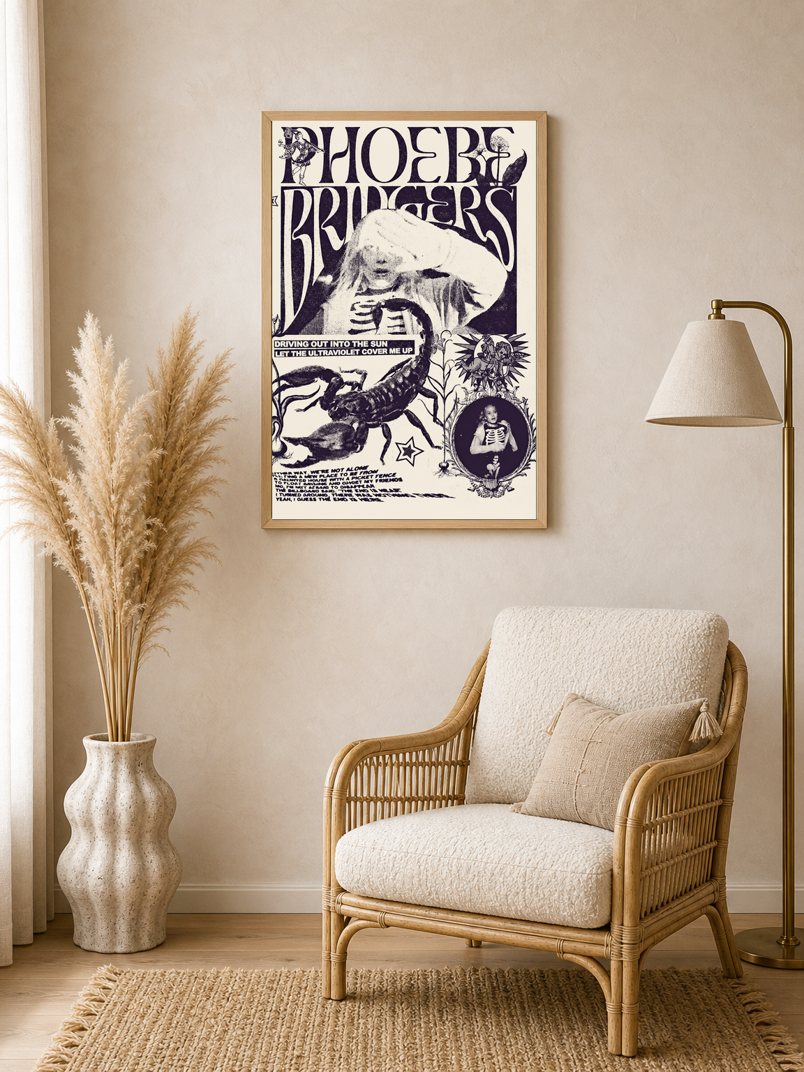 Phoebe Bridgers Ultraviolet Wall Art Print - wood framed poster