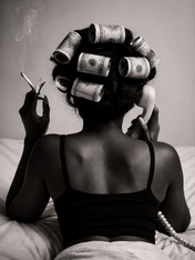 Money Hair Rollers Black and White Wall Art Print - unframed