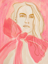 Feminine Pink Portrait Wall Art Print