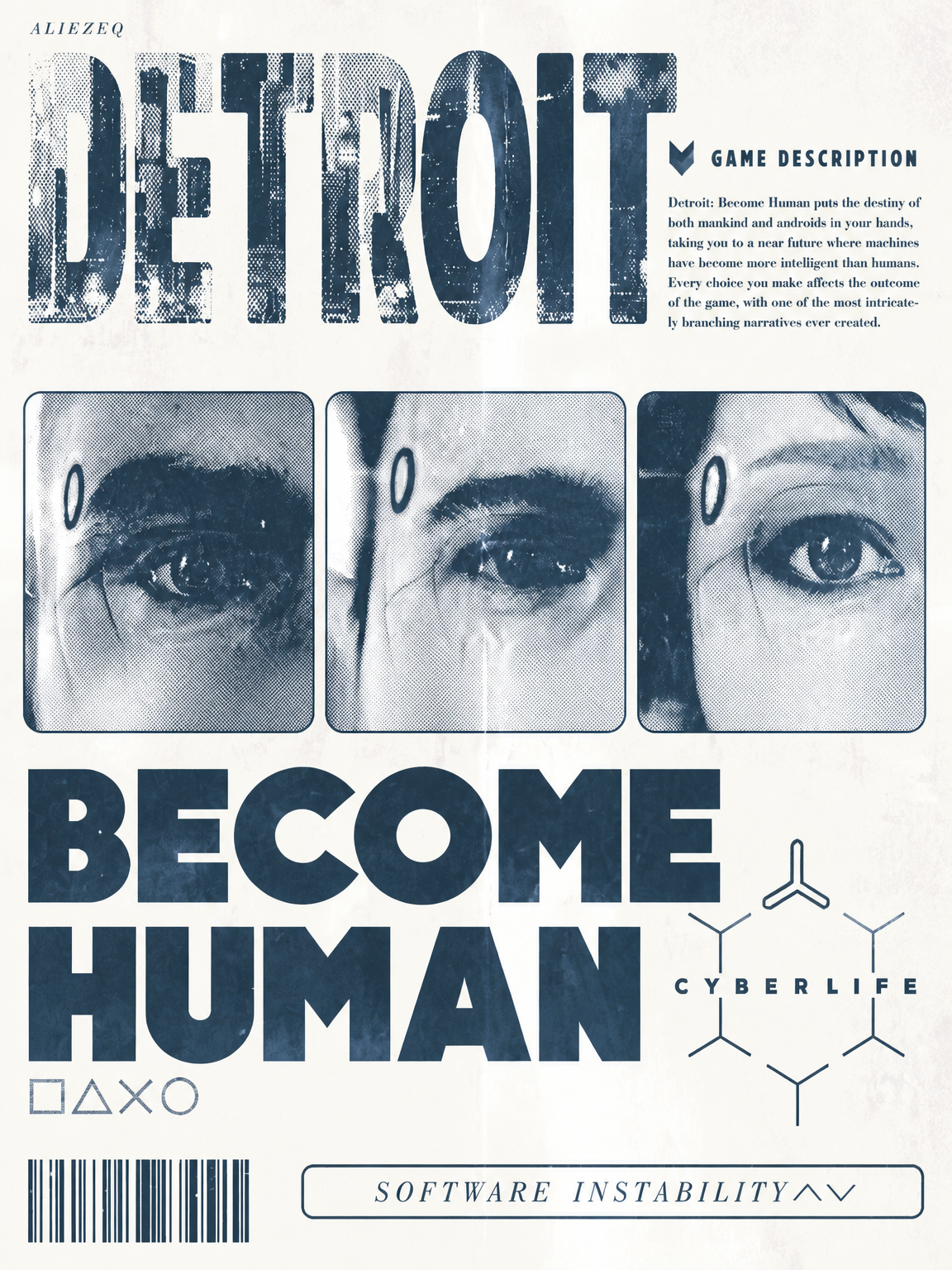 Detroit Become Human Cyberpunk Wall Art Print - unframed