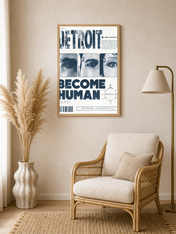 Detroit Become Human Cyberpunk Wall Art Print - wood framed poster