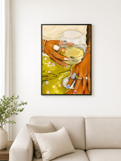 Colorful Cocktail Nails Wall Art Print - black framed