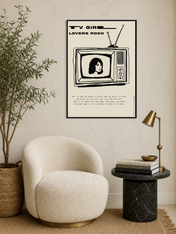 TV Girl Lovers Rock Retro Wall Art Print - black framed
