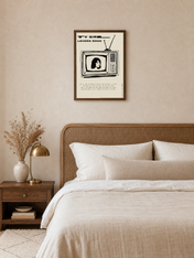 TV Girl Lovers Rock Retro Wall Art Print - dark wood framed