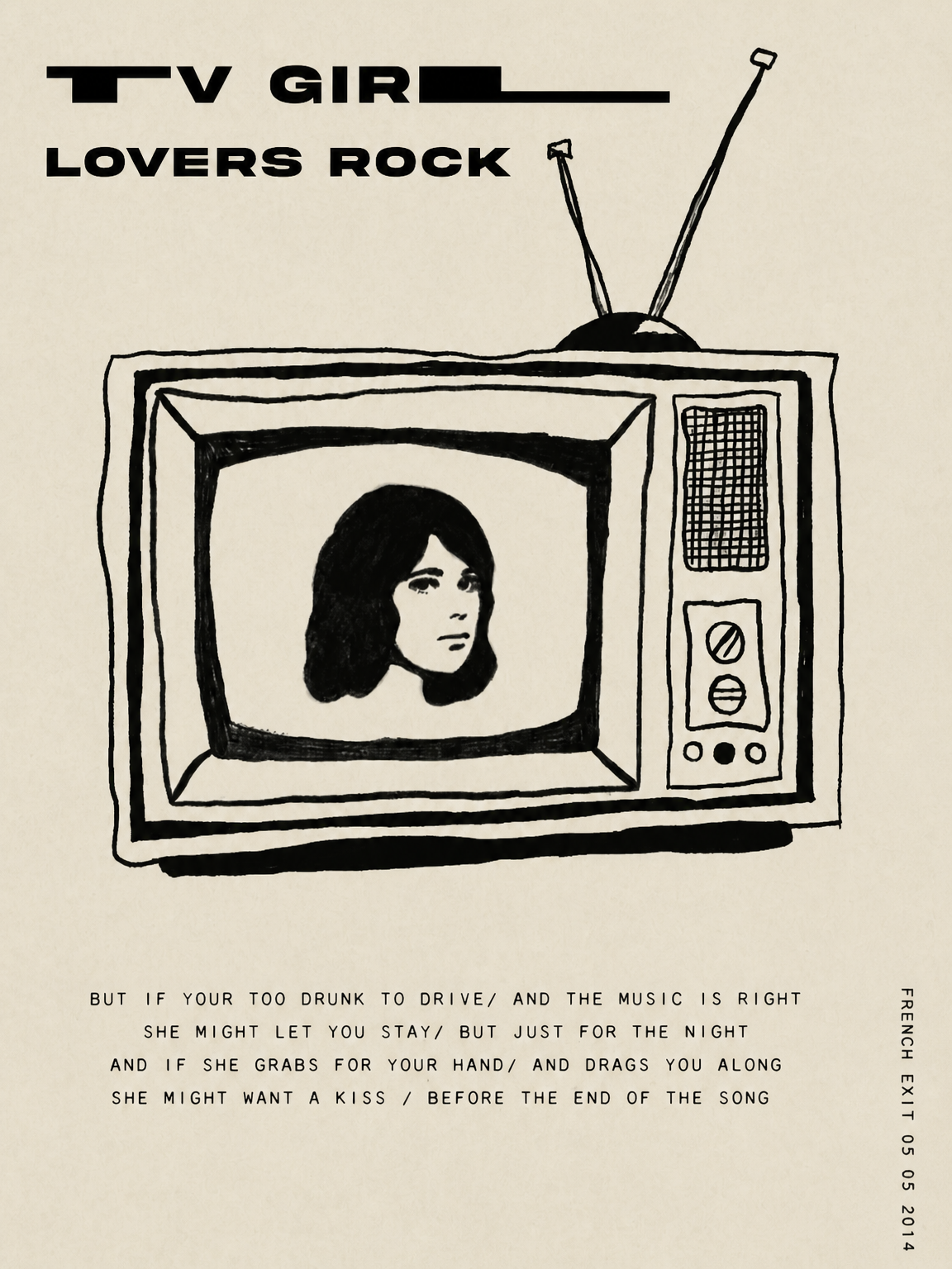 TV Girl Lovers Rock Retro Wall Art Print - unframed