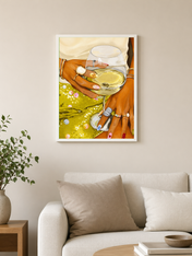 Colorful Cocktail Nails Wall Art Print - white framed