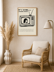 TV Girl Lovers Rock Retro Wall Art Print - wood framed poster
